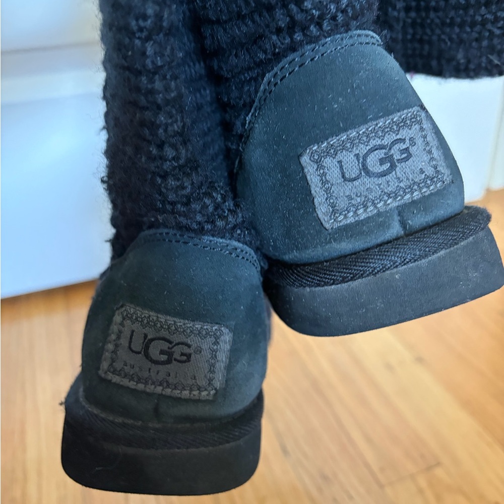 UGG Black Knit Button-Back Short Boots - Picture 8 of 11